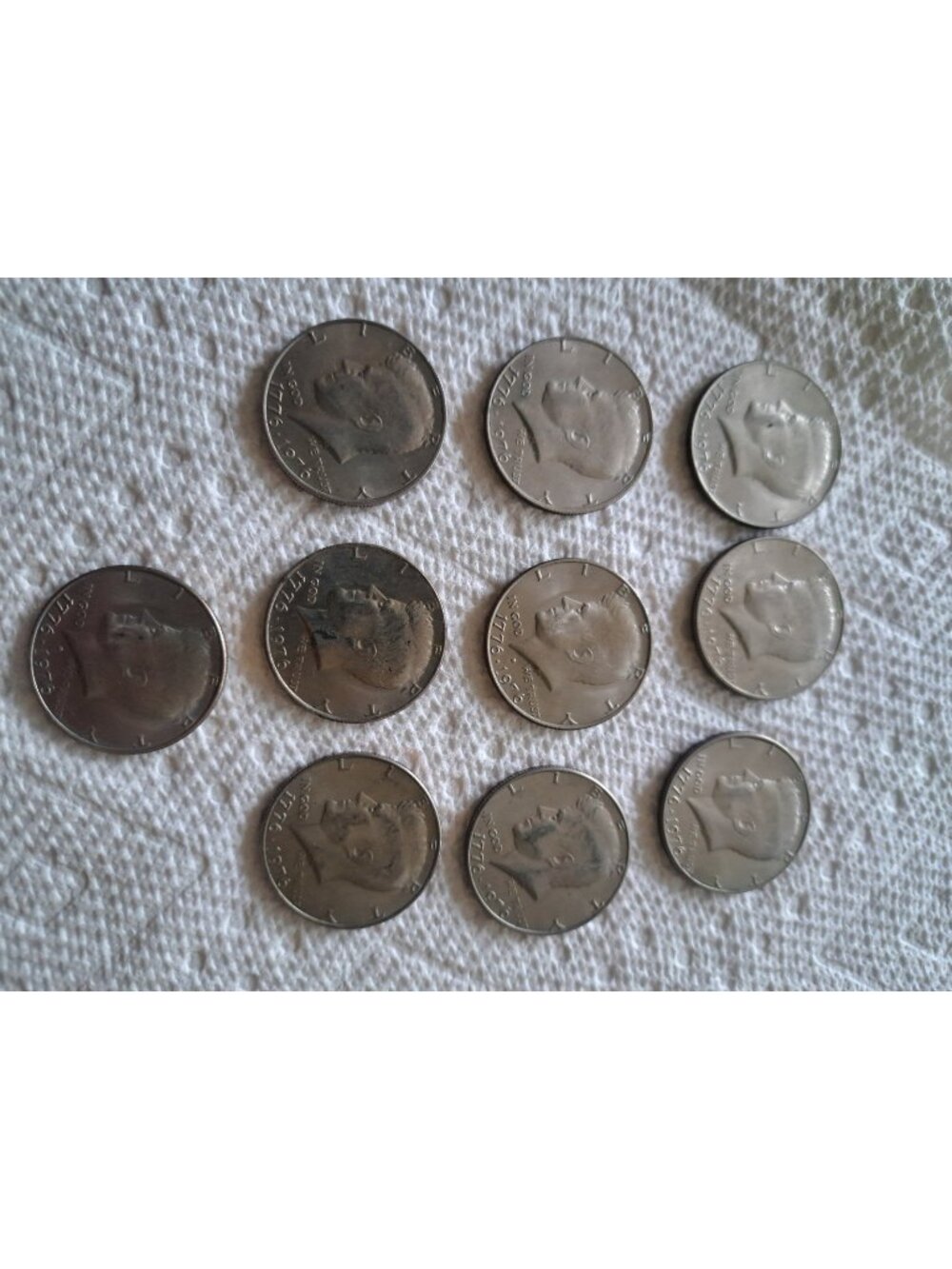 Lot 10 1776-1976 Bicentennial Kennedy Half Dollar Coin 50 Cent Coins circulated